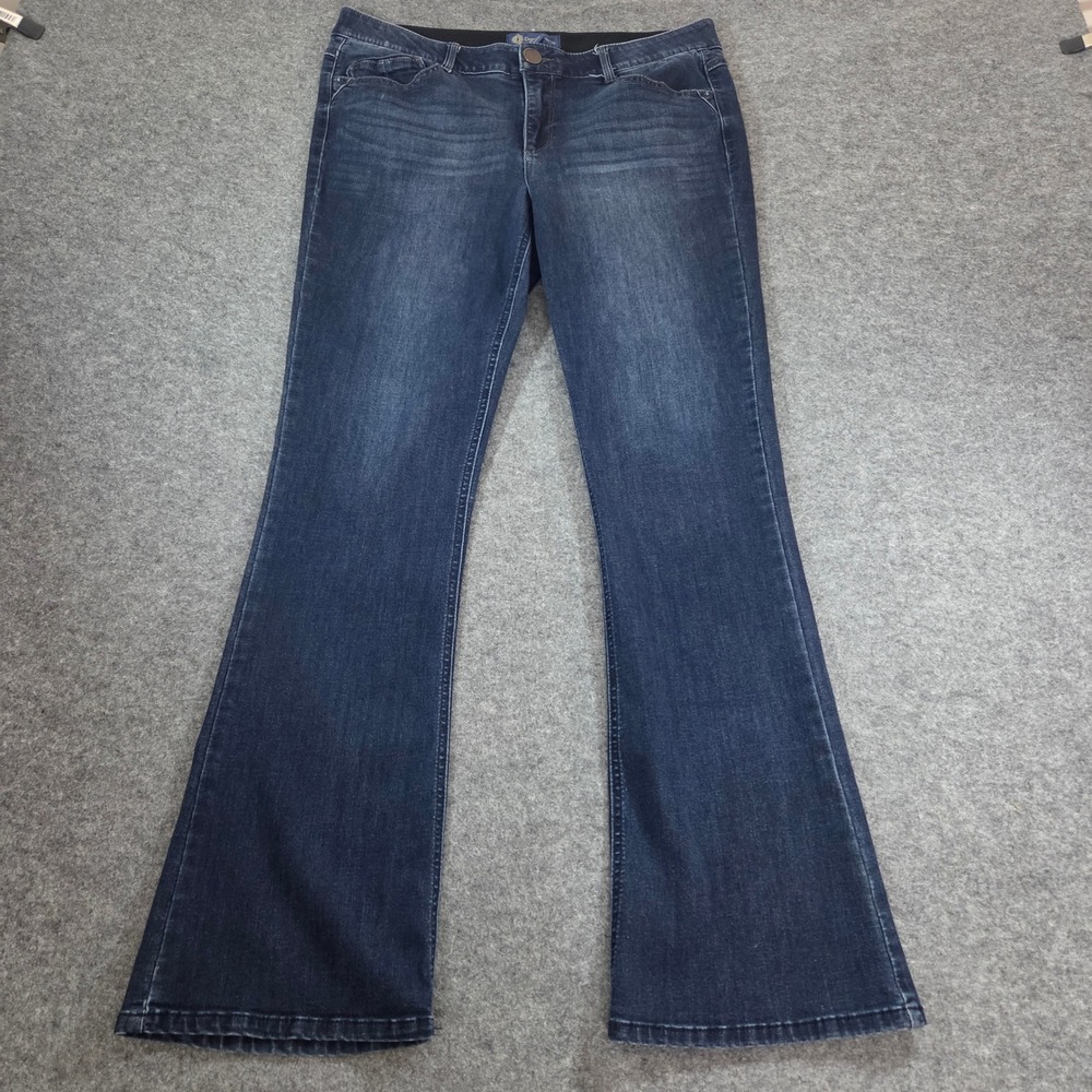 Democracy Ab Solution Jeans Womens 14 Itty Bitty Bootcut Dark Wash Stretch 31" - Picture 2 of 10